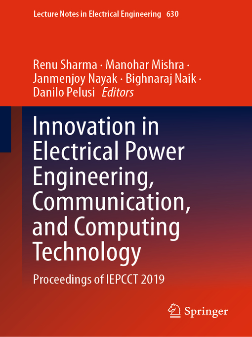 Title details for Innovation in Electrical Power Engineering, Communication, and Computing Technology by Renu Sharma - Wait list